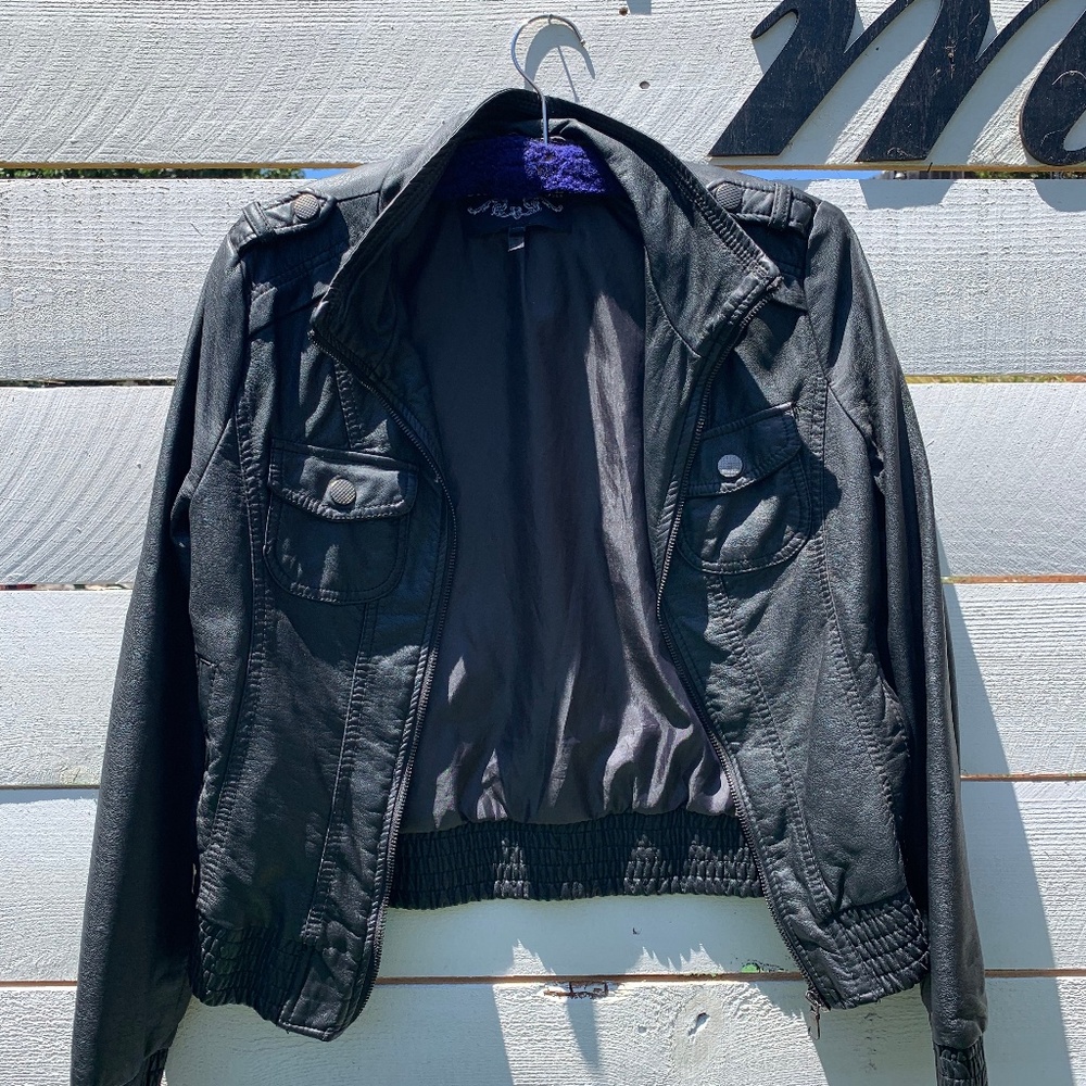 Chocolate Black Leather Jacket (SMALL)